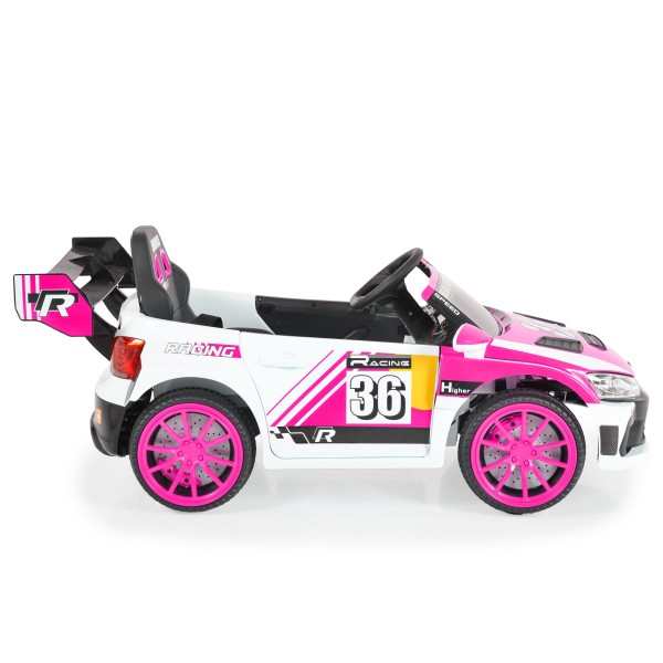 Masinuta electrica pentru copii cu Drifturi, Moni Rally Pink, patru motoare, lumini fata si spate, varsta minima 3 ani
