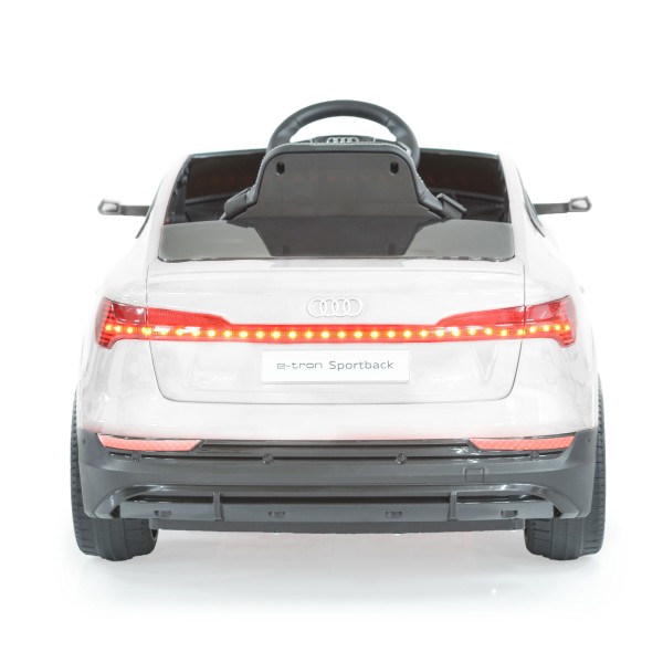 Masina Electrica Copii Audi White 12V 7Ah, 2 Motoare, 3-8 km/h, Telecomanda 2.4GHz, Bluetooth, Roti EVA