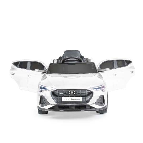 Masina Electrica Copii Audi White 12V 7Ah, 2 Motoare, 3-8 km/h, Telecomanda 2.4GHz, Bluetooth, Roti EVA
