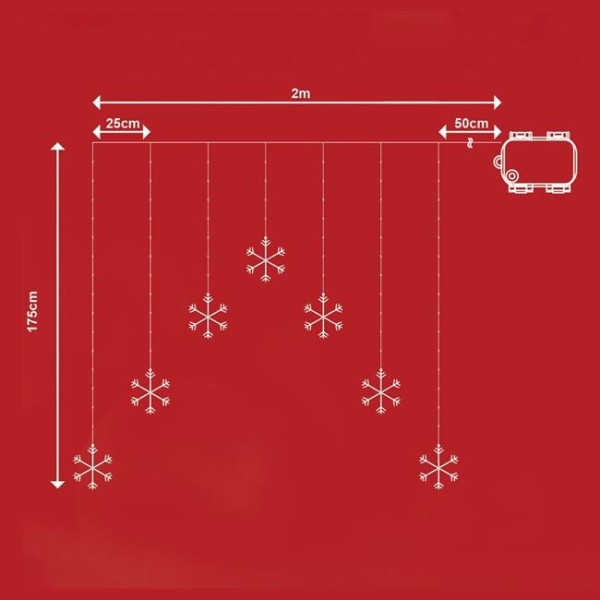 Perdea de Lumina LED Craciun, Fulgi de Zapada cu 147 Becuri, Alb Cald, Utilizare Interior Exterior, Dimensiune 2 x 1.75 metrii