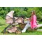 Cărucior 2 în 1 Midas Pink pentru Nou-Născuți – Landou Transformabil în Modul Sport, Cadru Ușor din Aluminiu, Reversibil, 0-15 kg