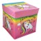 Cutie cu capac pentru depozitat Jucarii, Haine, Carti, model Unicorn Roz din material textil, Dimensiune 30x30x30 cm