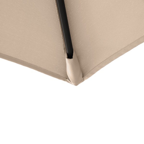Umbrelă Grădină Bej cu brat Lateral, 290×290 cm din Oțel şi Poliester cu Ventilație Anti-Vânt, Mecanism Manual, Protectie UV