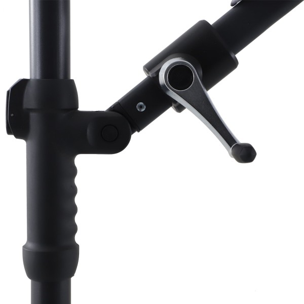 Umbrelă Grădină Bej cu brat Lateral, 290×290 cm din Oțel şi Poliester cu Ventilație Anti-Vânt, Mecanism Manual, Protectie UV