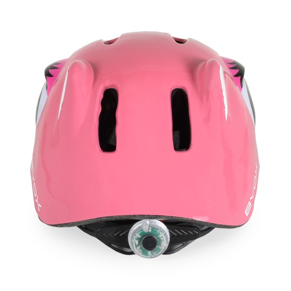 Cască pentru copii Byox Kati Pink cu lumină LED, ventilație și mărime reglabilă S (48–54 cm) – Protecție ușoară pentru bicicletă, trotinetă și role