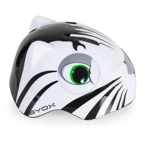 Cască pentru copii Byox Kati White cu lumină LED, ventilație și mărime reglabilă S (48–54 cm) – Protecție ușoară pentru bicicletă, trotinetă și role