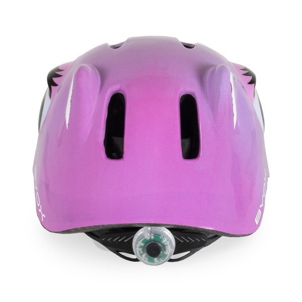 Cască pentru copii Byox Kati Liliac cu lumină LED, ventilație și mărime reglabilă S (48–54 cm) – Protecție ușoară pentru bicicletă, trotinetă și role