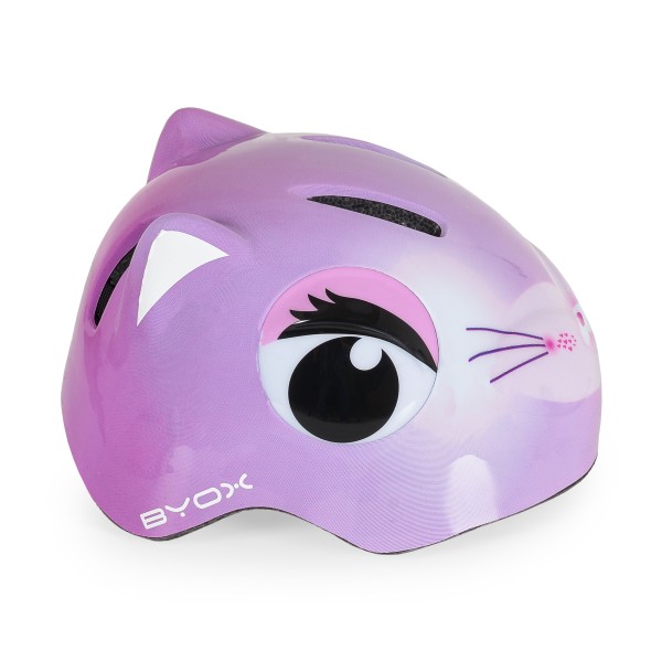 Cască pentru copii Byox Kati Liliac cu lumină LED, ventilație și mărime reglabilă S (48–54 cm) – Protecție ușoară pentru bicicletă, trotinetă și role