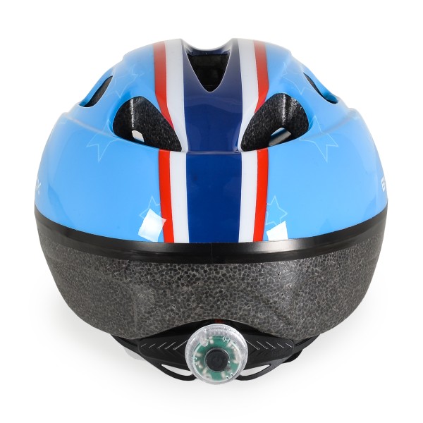 Cască pentru copii Byox Y03 Blue cu lumină LED și ventilație – Mărime reglabilă (48–54 cm), ușoară și sigură pentru bicicletă, trotinetă sau role