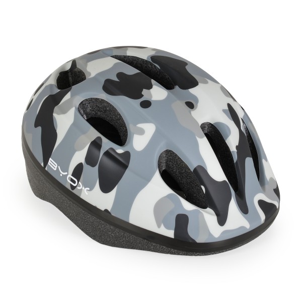 Cască pentru copii Byox Y03 Grey cu lumină LED și ventilație – Mărime reglabilă (48–54 cm), ușoară și sigură pentru bicicletă, trotinetă sau role