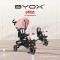 Tricicletă Pliabila cu maner Byox Cruz Pink 12-72 luni – scaun rotativ 360°, control parental, spătar reglabil și multiple spații de depozitare