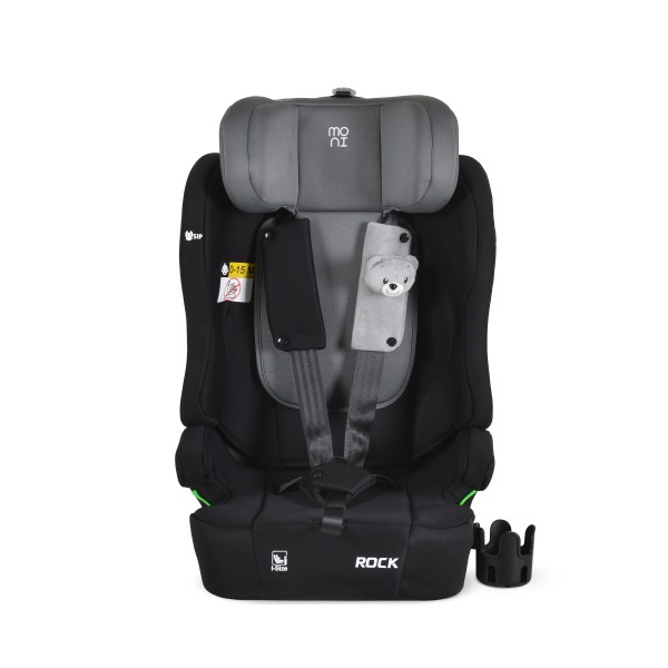 Scaun auto copii Moni Rock Space Grey i-Size 76–150 cm – centură 5 puncte, protecție laterală SIP, tetieră reglabilă și confort sporit în călătorii