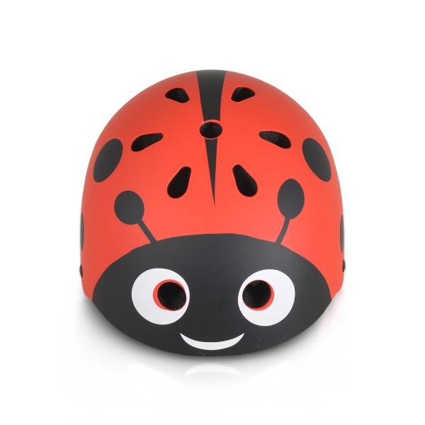 Cască copii Byox Ladybug reglabilă 48–54 cm cu lumină LED – protecție EPP+ABS, 11 orificii de ventilație, ideală pentru bicicletă, role și skate