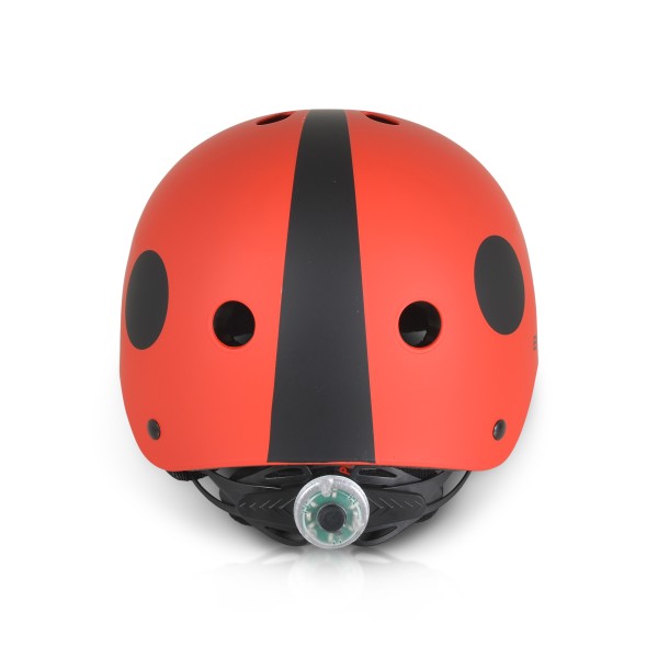 Cască copii Byox Ladybug reglabilă 48–54 cm cu lumină LED – protecție EPP+ABS, 11 orificii de ventilație, ideală pentru bicicletă, role și skate