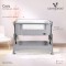 Pătuț bebeluși Co-Sleeper Cangaroo Cozy Grey – 5 poziții reglabile, barieră rabatabilă, funcție antireflux și coș de depozitare