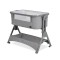 Pătuț bebeluși Co-Sleeper Cangaroo Cozy Grey – 5 poziții reglabile, barieră rabatabilă, funcție antireflux și coș de depozitare