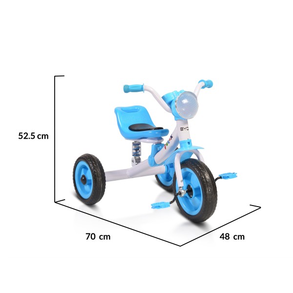 Tricicleta copii cu suspensii Byox Felix Albastru, roti din cauciuc EVA , claxon si efecte muzicale, varsta 3-7 ani