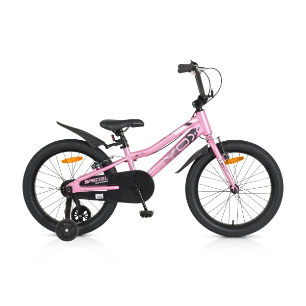 Bicicleta fetite cu roti ajutatoare Byox Special Roz 20 inch, varsta 6-9 ani, accesorii incluse 