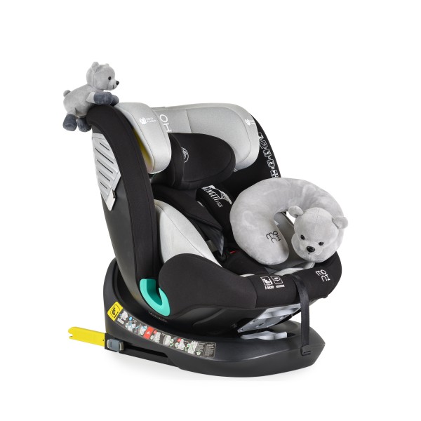 Scaun auto 0-36 kg cu isofix Moni Serengeti Gri, sezut rotativ 360° si pozitie de somn