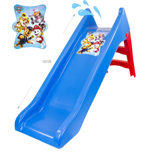 Tobogan 2 in 1 Paw Patrol Albastru 140 cm, posibilitate alimentare cu apa, pentru Interior si Exterior