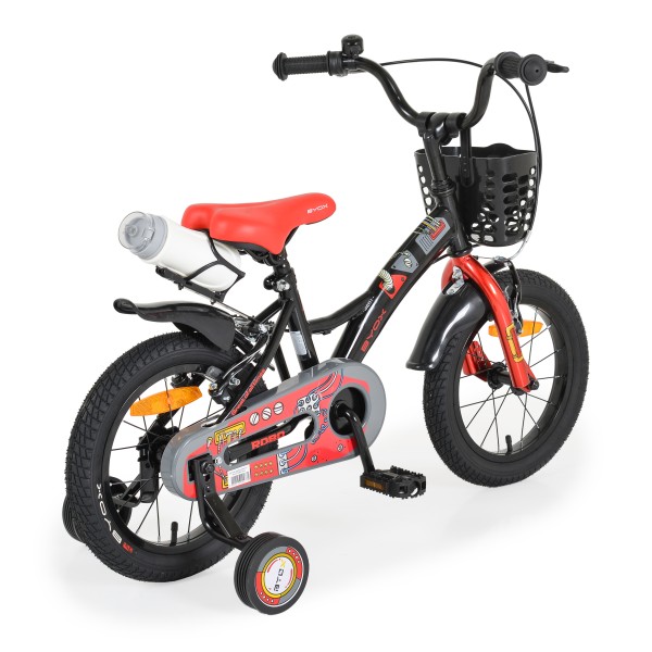 Bicicleta copii cu roti ajutatoare Byox Robo Negru 14 inch, varsta recomandata 3 - 7 ani