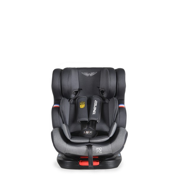 Scaun auto copii 0-36 Kg Cangaroo Colonel Gri Inchis, sistem Isofix, rotativ 360 grade