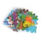 Covoras Puzzle moale din 9 piese, Moni Toys Dinozauri Colorati, dimensiune 92x92x1 cm