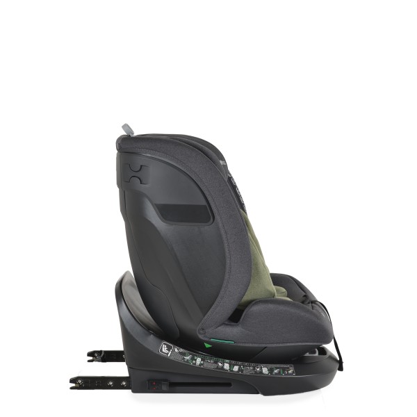 Scaun auto copii cu Isofix rotativ 360 grade Cangaroo Draco Olive Green I-size, pozitie de somn, 40-150 cm