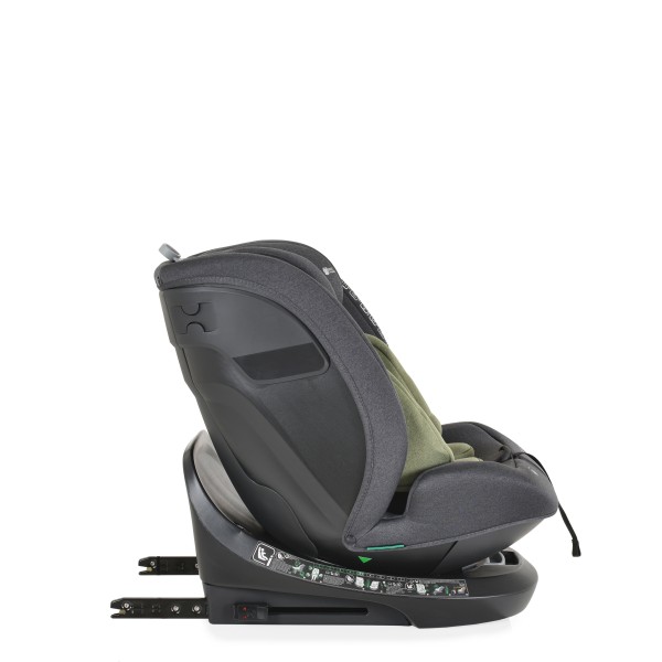 Scaun auto copii cu Isofix rotativ 360 grade Cangaroo Draco Olive Green I-size, pozitie de somn, 40-150 cm