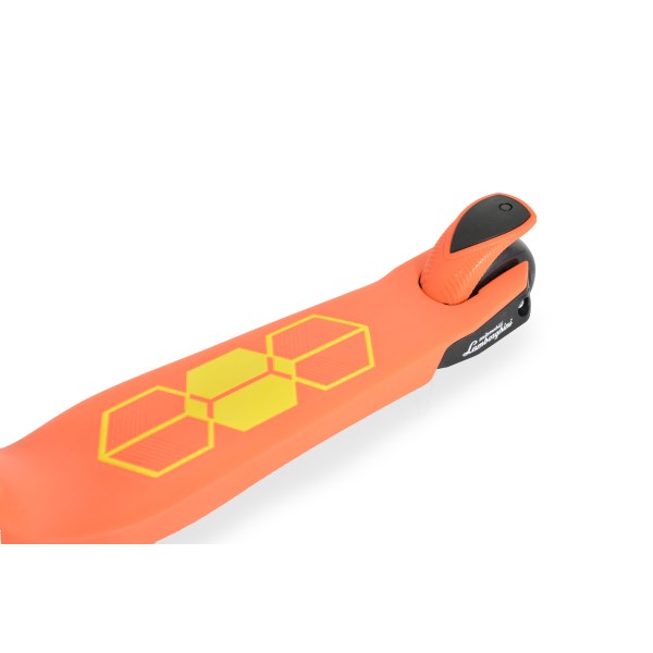 Trotineta copii cu scaunel si maner pliabil, Lamborghini 2in1 Orange, roti cu lumini LED