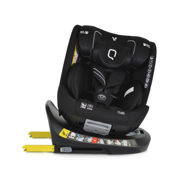 Scaun Auto cu Isofix 0-36 Kg Cangaroo Quill I-size Negru, Pozitie de Somn, Omologat ECE R129/03, Varsta recomandata 0-12 Ani, Protectie la impact lateral