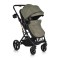 Carucior copii 2 in 1, Moni Rafaello Olive Green, varsta 0-36 luni, pliabil tip carte, accesorii incluse