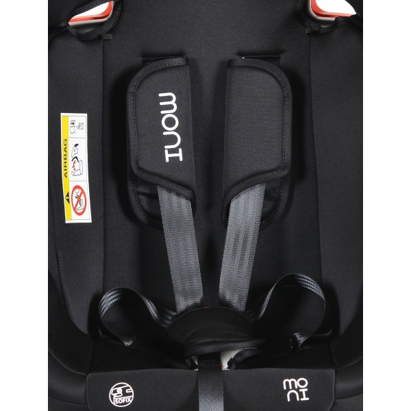 Scaun auto cu Isofix Moni Dragon Negru, grupa 0 - 36 Kg, spatar reglabil, tapiterie detasabila si lavabila