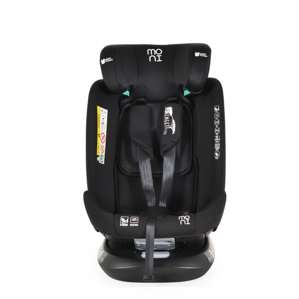 Scaun auto 0-36 kg cu isofix Moni Serengeti Negru, sezut rotativ 360° si pozitie de somn, varsta recomandata 0 - 12 ani