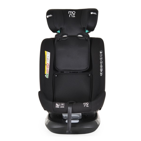 Scaun auto 0-36 kg cu isofix Moni Serengeti Negru, sezut rotativ 360° si pozitie de somn, varsta recomandata 0 - 12 ani