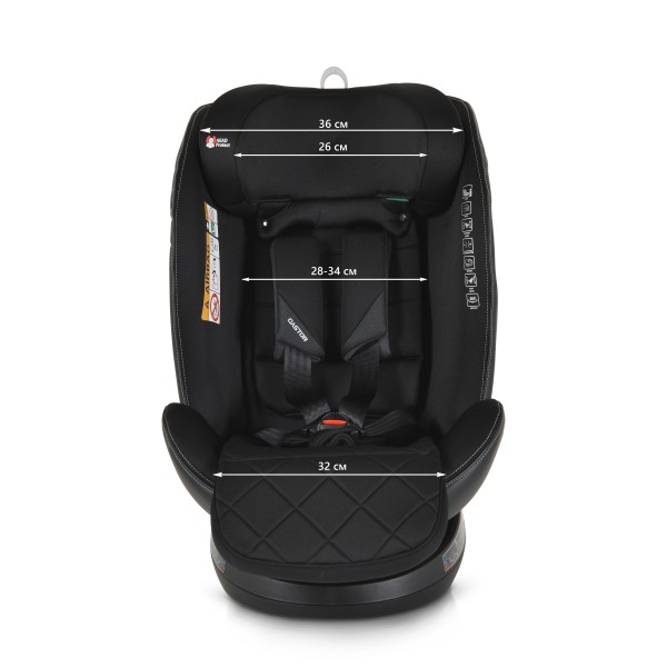 Scaun auto copii cu Isofix, 0 luni-12 ani, Cangaroo Castor Negru Gri, rotibil 360 grade,inclinare reglabila in 5 pozitii