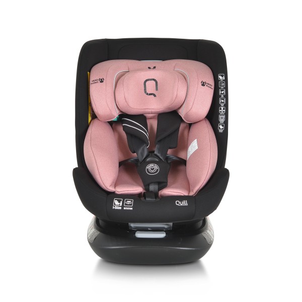 Scaun Auto cu Isofix 0-36 Kg Cangaroo Quill I-size Roz, Pozitie de Somn, Omologat ECE R129/03, Varsta recomandata 0-12 Ani, Protectie la impact lateral