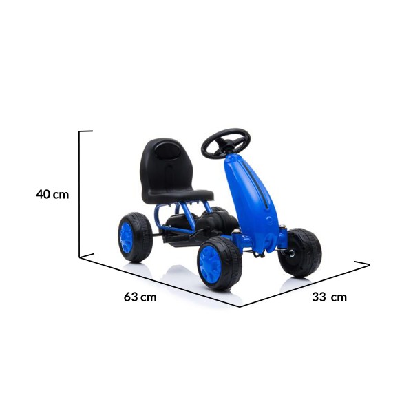 Kart cu pedale pentru copii MONI Blaze Albastru, structura metalica, varsta recomandata 18 - 72 luni