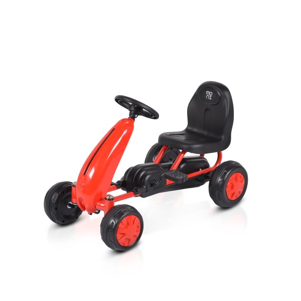 Kart cu pedale pentru copii Moni Blaze Rosu, structura metalica, varsta recomandata 18 - 72 luni