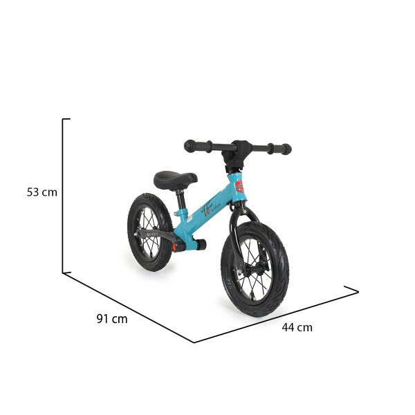 Bicicleta copii fara pedale, pentru dezvoltarea echilibrului Byox ToTo Albastru, roti gonflabile, sezut reglabil pe inaltime