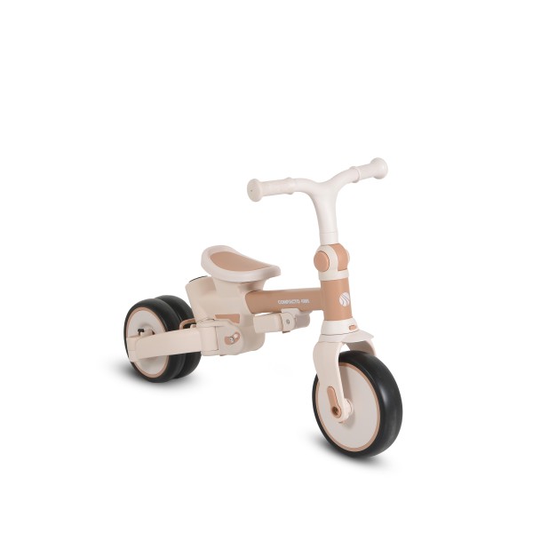 Tricicletă Pliabila 4 în 1 Byox Compacto Beige pentru Copii 12-36 Luni, Scaun Rotativ, Control Parental și Bicicleta de Echilibru