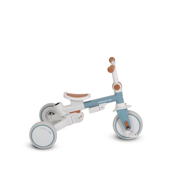 Tricicletă Pliabila 4 în 1 Byox Compacto Blue pentru Copii 12-36 Luni, Scaun Rotativ, Control Parental și Bicicleta de Echilibru