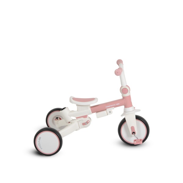 Tricicletă Pliabila 4 în 1 Byox Compacto Pink pentru Copii 12-36 Luni, Scaun Rotativ, Control Parental și Bicicleta de Echilibru