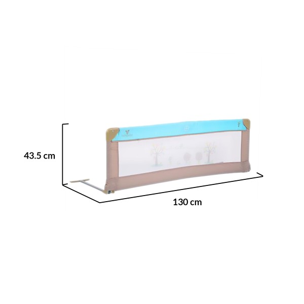 Barieră Pat Copii Cangaroo Blue 130 cm – Protecție Anticădere, Plasă de Siguranță, Pliabilă și Portabilă cu Săculeț