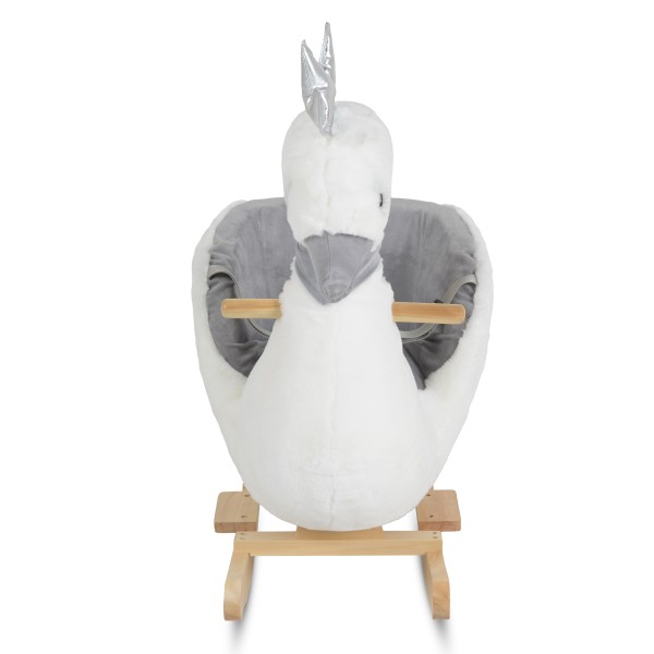 Leagăn de pluș muzical pentru copii Moni Toys Swan – 12 luni+, până la 30 kg, moale și confortabil