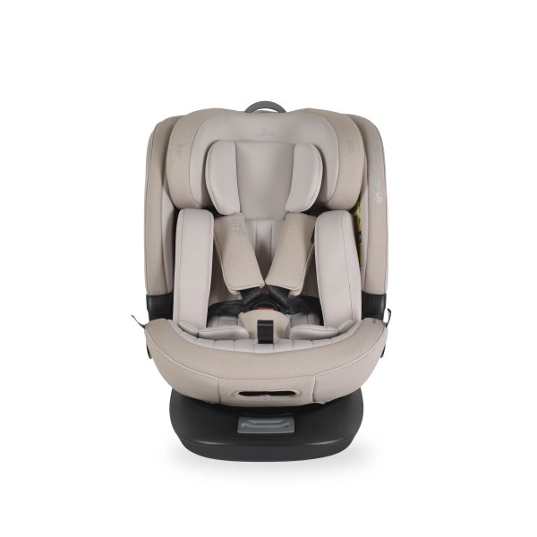 Scaun auto rotativ 360° Cangaroo GTS Sandstone – 0-12 ani (40-150 cm), ISOFIX & Top Tether, protecție laterală SPS, tetieră reglabilă și confort premium Eco Fabric