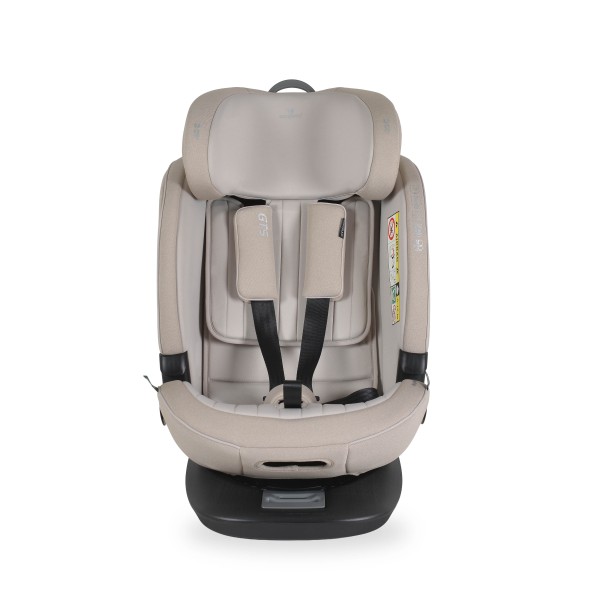 Scaun auto rotativ 360° Cangaroo GTS Sandstone – 0-12 ani (40-150 cm), ISOFIX & Top Tether, protecție laterală SPS, tetieră reglabilă și confort premium Eco Fabric