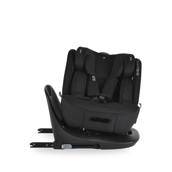 Scaun auto rotativ 360° Cangaroo GTS Black – 0-12 ani (40-150 cm), ISOFIX & Top Tether, protecție laterală SPS, tetieră reglabilă și confort premium Eco Fabric
