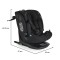 Scaun auto rotativ 360° Cangaroo GTS Black – 0-12 ani (40-150 cm), ISOFIX & Top Tether, protecție laterală SPS, tetieră reglabilă și confort premium Eco Fabric