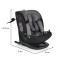 Scaun auto rotativ 360° Cangaroo GTS Grey – 0-12 ani (40-150 cm), ISOFIX & Top Tether, protecție laterală SPS, tetieră reglabilă și confort premium Eco Fabric